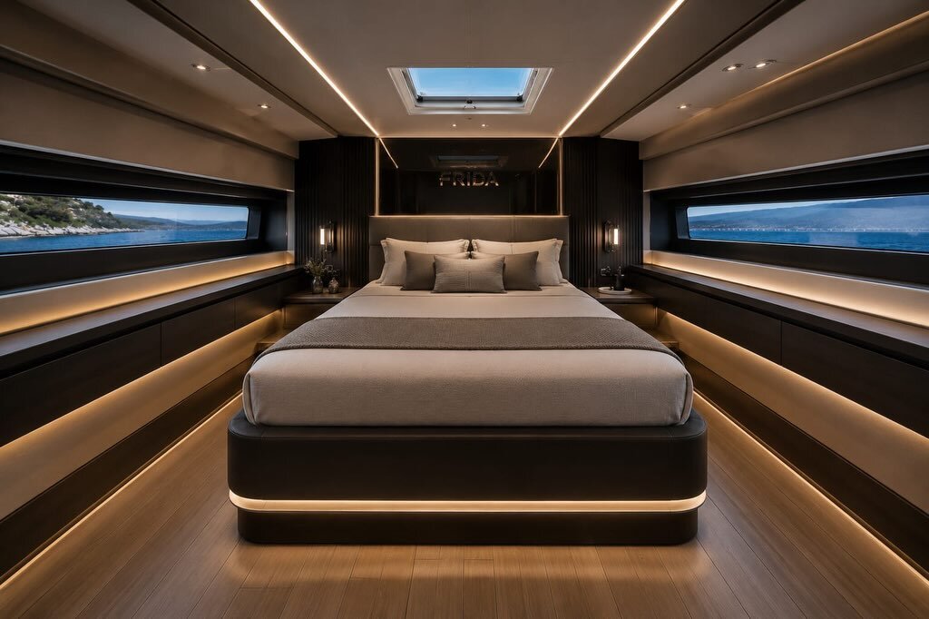 Nexo owner's cabin with skylight — design render